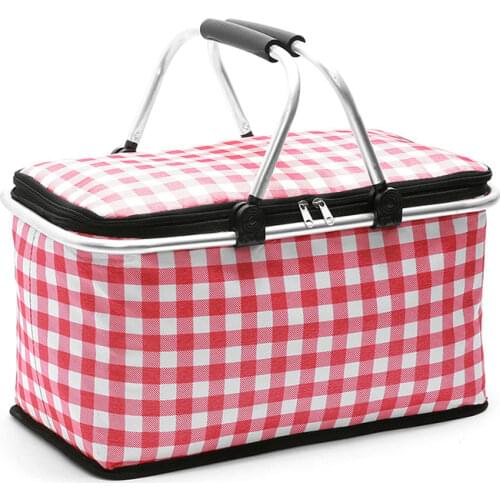 29L Portable Picnic Basket Large Capacity Food Fresh Lunch Basket Outdoor Foldable Travel Handbag Beach Camping Refrigerator Bag