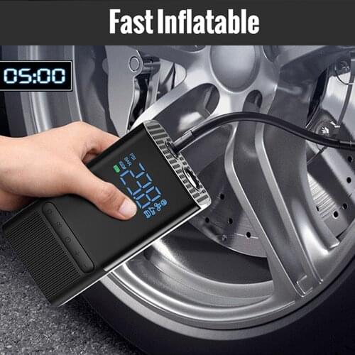 Portable Car Tire Inflatable Pump M09 With LED Light Power Bank flashlight Function Tire Inflator Use For Bike Motorcycle Ball