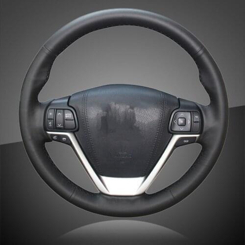 Hand Stitched Car Steering Wheel Covers for Toyota Highlander 2015-2017 Sienna 2015-2017 Auto Braid On The Steering Wheel Cover
