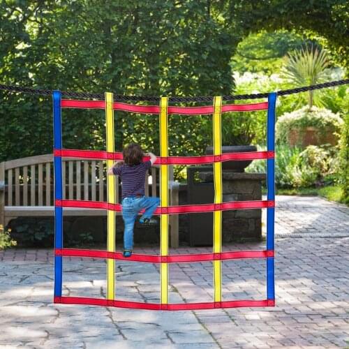 Rainbow Nylon Kids Outdoor Climbing Net Climbing Cargo Net For Backyard Play Sets Obstacle Courses Climbing Accessories