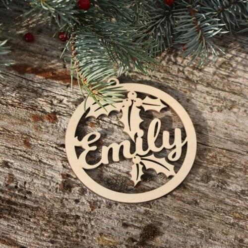Custom Christmas Bauble Gift Tags With Laser Cut Names Ornament Tree Hanging Decroration Home Decor Party Fvor