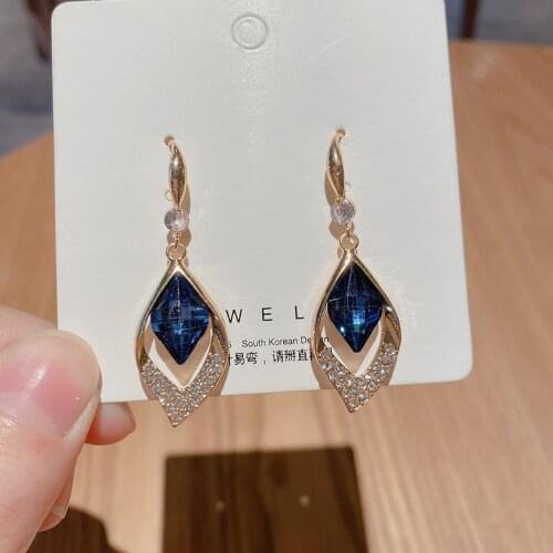 Fashion jewelry 2021 new trend rhinestone geometric earrings simple retro Trend pendant womens earrings modern Jewelry