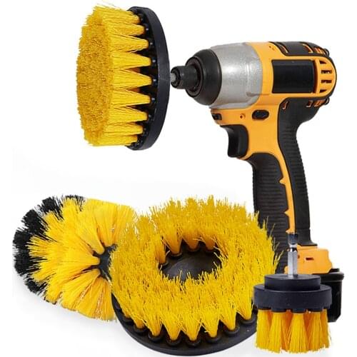 Electric Drill Brush Power Scrubber Drill Brush Kit For Carpet Plastic Round Cleaning Brush For Car Tire Car Tires Nylon Brushes
