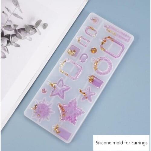 Silicone Earring Pendant Jewelry Mold Resin Casting Mould Tool DIY Epoxy Making