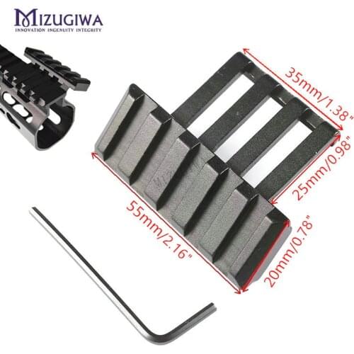 Tactical 5 Slots Side Rail 30 Angle Offset 20mm Picatinny Rail Mount Weaver Low Profile Adapter for Sight Laser Keltec Sub 2000