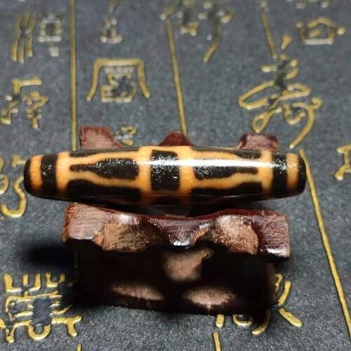 Tibetan Amulet Vajra Pokemon Totem 12*56mm Orange Red/Black Agate Dzi Beads Mens and Womens Jewelry DIY Free Shipping