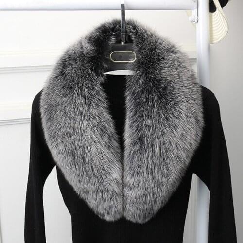 Genuine Real Fox Fur Scarves Collar Winter Natural Fox Fur Scarf Detachable Neck Warm Thick Fox Shawl Women Wraps Muffler