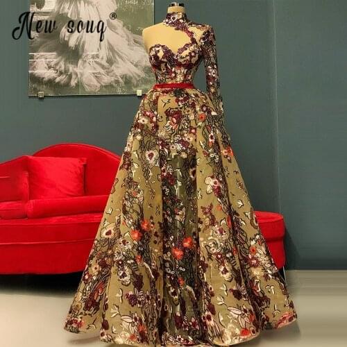 Sexy Sweetheart Floral Evening Dresses 2021 One Shoulder A-Line Colorful Women Long Formal Prom Gown Homecoming Dresses