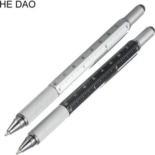 1pcs/lot New Arrival Tool Ballpoint Pen Screwdriver Ruler Spirit Level With A Top And Scale Multifunction Metal&Plastic Pen