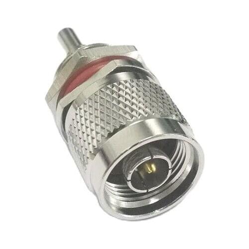 1pc N Type RF Connector Male Plug with bulkhead nut crimp For RG316 RG174 Cable Straight Wholesale Fast Ship