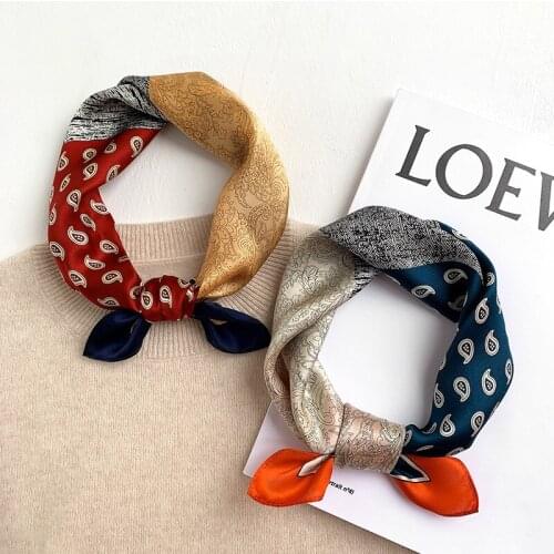 NEW Design 100%silk neckerchief for women hangzhou Elegant ladies scarves femme gift small silk neck scarf for bussiness 53X53CM