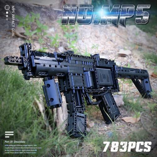14001 Motorized Block Gun Compatible With MOC-29369 MP5 Submachine Gun Model Building Blocks Bricks Kids Christmas Toys Gifts