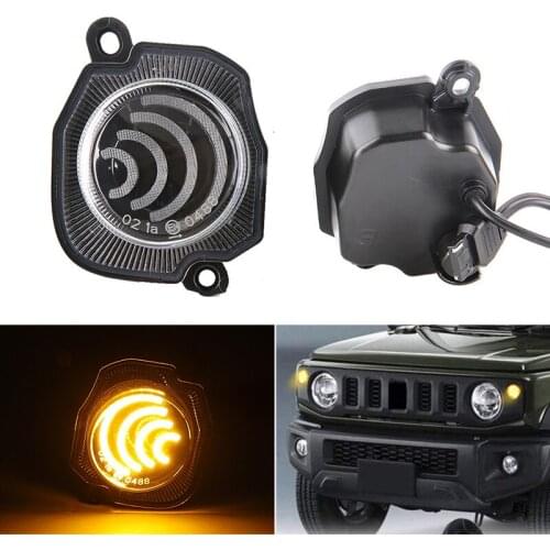 2X Front Led Car Turn Signal Light For Suzuki Jimny JB64 JB74 2018 2019 2020 Fog Light Amber Head Lamp Daytime Running Light