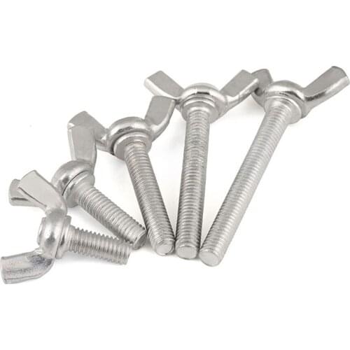 2Pcs M6 M8 M10 Galvanized Thumb Wing Screw Claw Hand Tighten Screws Butterfly Bolts