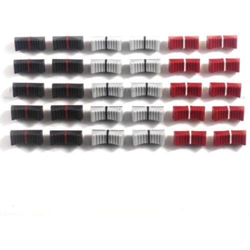 30pcs/lot black, light gray and red color Slide Fader Knob Cap For YAMAHA MG166CX-USB MG206C hole 4MM