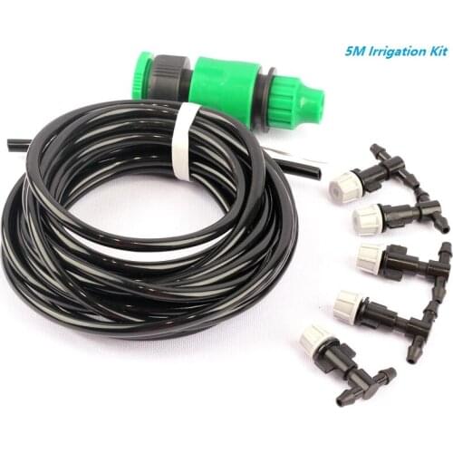 5M/15M/25M DIY Garden Irrigation Kits Easy Installation High Efficient Spray Gray Nozzle Greenhouse Home Atomizing Watering Kits