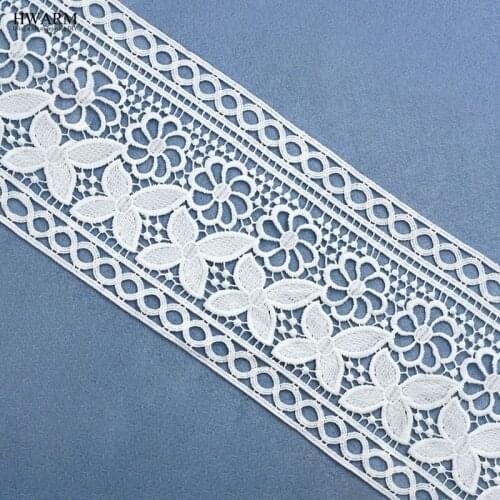 5yards 15cm white african lace fabric ribbon wedding decoration DIY Explosive spot white hollow bar code lace embroidery laces