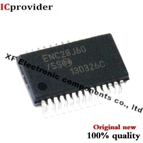 50pcs/lot ENC28J60-I/SS ENC28J60 28J60 ETHERNET CTRLR W/SPI 28SSOP IC Best quality
