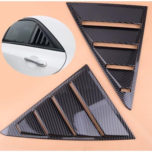 Car Carbon Fiber Texture Side Vents Window Louver Trim Shield Cover fit for Cadillac ATS ATS-L 2014 2015 2016 2017 2018 2019