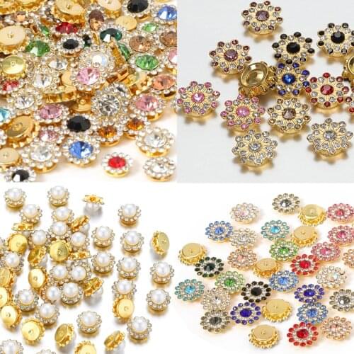50-100pcs Mixed Color Crystal Claw Rhinestone Beads Cabochons For Needlework Jewelry Making DIY Bows Embellishment Accessories