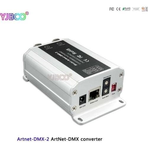 Fast shipping DC12V ArtNet-DMX converter;Artnet-DMX-2;ArtNet input;DMX 1024 channels output 512*2CH channels