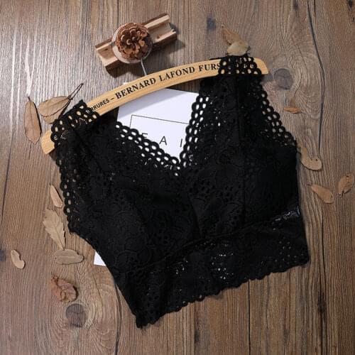 Womens Tube Tops Bra Lace Crop Top for Girls Floral Harness Solid Camisole Fashion Sexy Lingerie for Female Underwear Intimates