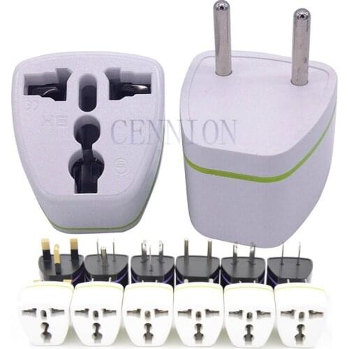 CE ROHS FCC Standard Copper to UK EU AU US DE FR JP CA MX plug AC Power Plug Travel Adapter Converter 100pcs