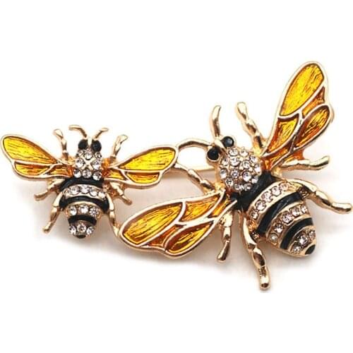 Bee Brooch Enamel glaze Corsage Decoration Luxury Insect Badge Rhinestone Antique honeybee