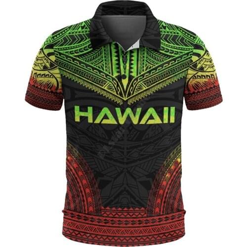 Hawaii Polo Shirt Hawaii Seal Polynesian Tattoo Reggae Version 3D Printed Polo Shirt Men for Women Short Sleeve Summer T-shirt
