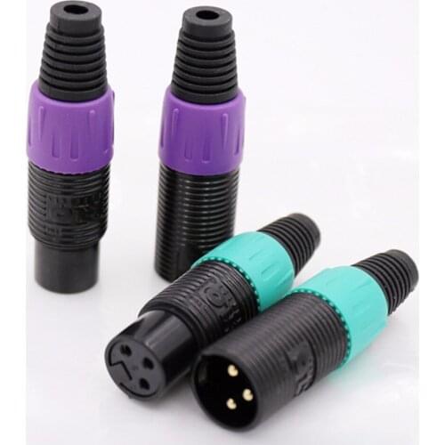Hifi 4pcs 3Pins XLR plugs connector Female and Male connector Microphone connector Adapters