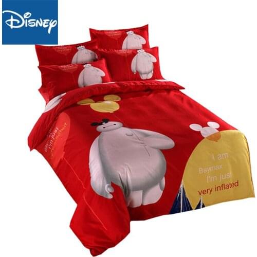 Twin size big hero 6 bedding set for children bed decor single duvet covers flat sheet 3pcs home textile free shipping promotion