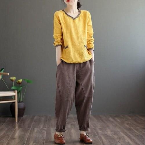 Pure Cotton Large Size Literary and Artistic Leisure Western Style Suit Womens Autumn 2021 New Loose Fashion Two-piece Suit