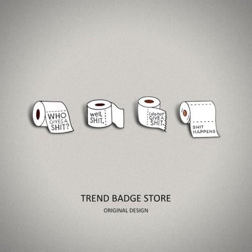 Fashion toilet paper roll design lapel drip badge brooch versatile accessories attractive badges for backpack
