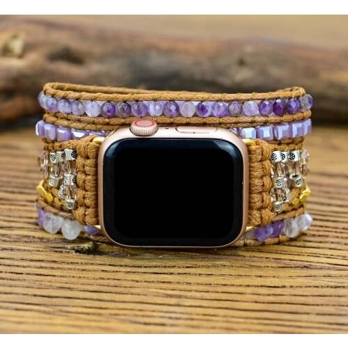 Fashion Trend Amethyst Healing Watch Band Bracelet Unique Apple Watch Strap Drop-Shipping
