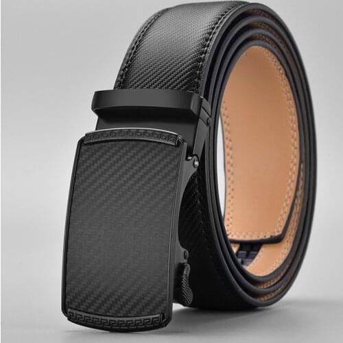 TJ-TianJun Mens Automatic Buckle Leather Belt Embossing Solid Color Alloy Business Party Meeting Waistband Fashion New 2021 Hot