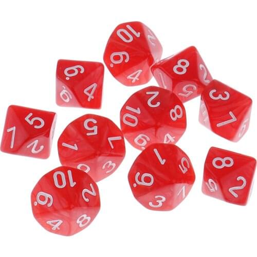 Pack of 20 Plastic Digital Polyhedral Dices D10 DIY for D&D RPG MTG Games
