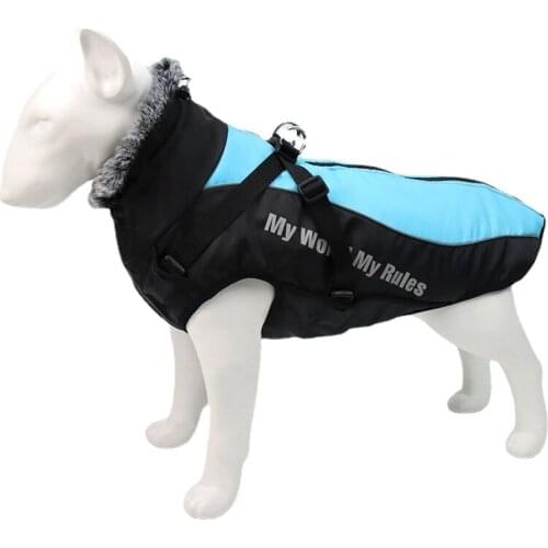 Dog Clothes High-end Large and Medium-sized Pet Dog Autumn and Winter New Style Winter Theme Windproof Warm Jacket Rain Clothes