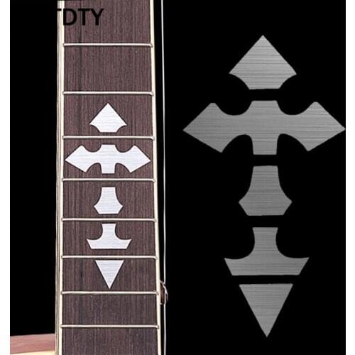 OOTDTY Cross Inlay Decals Fretboard Sticker For Electric Acoustic Guitar Accessories