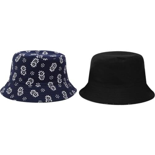 Cotton Flower Print Bucket Hat Fisherman Hat Outdoor Travel Hat Sun Cap Hats for Men and Women 367