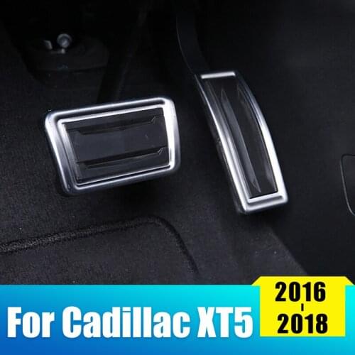 Aluminum alloy Car-styling Accelerator Gas Pedal Brake Pedals Non Slip Pads Cover AT For Cadillac XT5 2016 2017 2018 Accessories