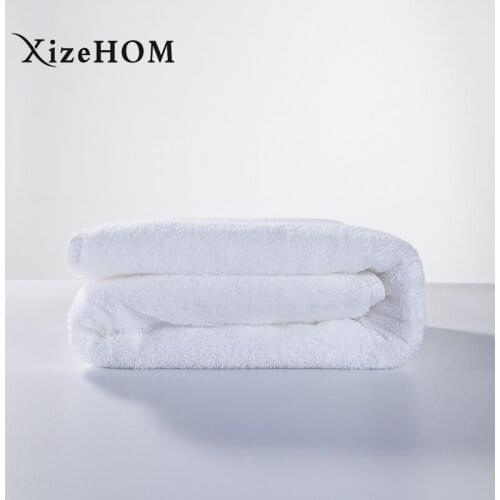 XizeHOM Five-star hotel pure white cotton towel thick bath towel super soft strong absorbent towel spa (80*160cm,800g)