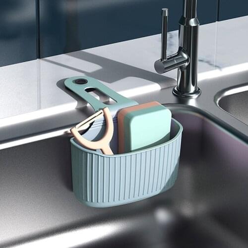 Portable Sink Shelf Soap Sponge Drain Rack Silicone Storage Basket Bag Faucet Holder Adjustable Holder Sink Kitchen Accessories