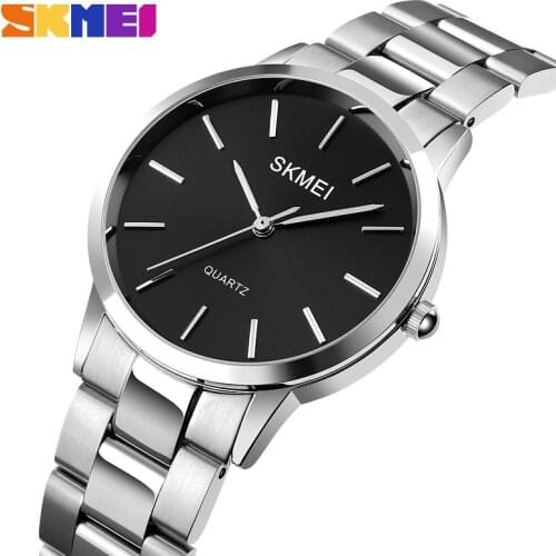 SKMEI 1694 1695 Quartz Couple Watches Women Men Luxury Top Brand Calendar Watches Lovers Fashion Stainless Stee Strap Wristwatch