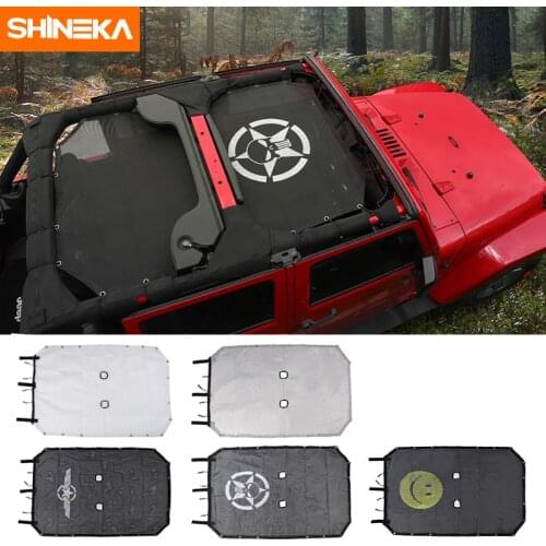 SHINEKA Top Sunshade Mesh Car Cover Roof UV Proof Protection Net for Jeep Wrangler JK 2 Door and 4 Door Car Accessories Styling