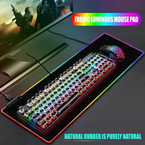 Led Extended Mousepad Non-Slip Rubber Base Computer Keyboard Pad Mat XXL RGB Gaming Mouse Pad