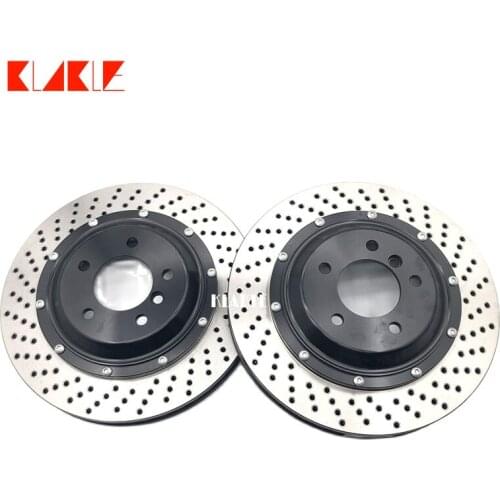KLAKLE Car Accessories 380*34MM Drilled Style Brake Disc Aluminum Center Bell For BMW E90 Front GT6 Brake Caliper