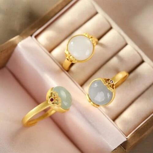 Original design natural Hotan white jade pulp Chinese style retro court style small crowd unique charm women brand jewelry