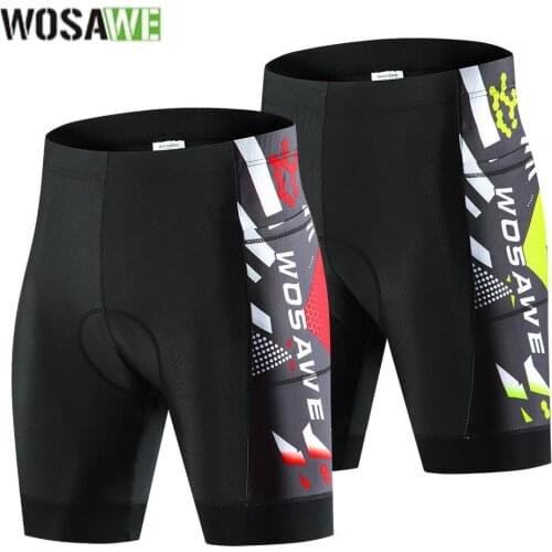 WOSAWE Cycling Shorts Men Summer 5D Padded Shockproof MTB Road Bike Team Ciclismo Tights Black Sports Bicycle Shorts