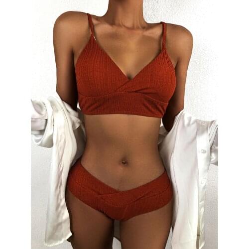 Women Brazilian Bandage Bikini Set Solid Color Push-up Swimwear Beachwear Swimsuit Womens Beach 2 Piece Set Sexy Bikini