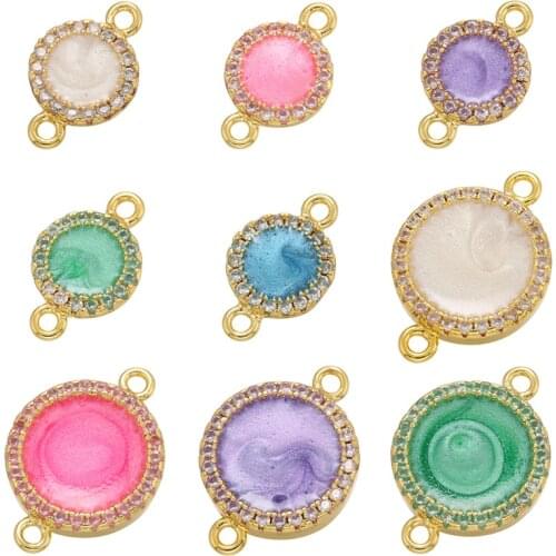 ZHUKOU gold Starry Sky Quicksand Connector for Women Handmade DIY Bracelet Necklace Jewelry Accessories Supply Wholesale VS479